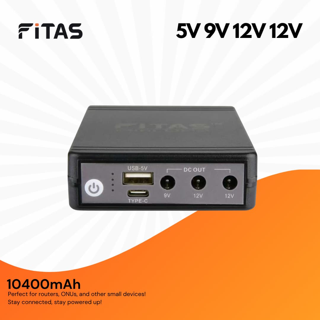 FiTAS TM95 DC Mini UPS 5V 9V 12V 12V With TYPE-C Fast Charging