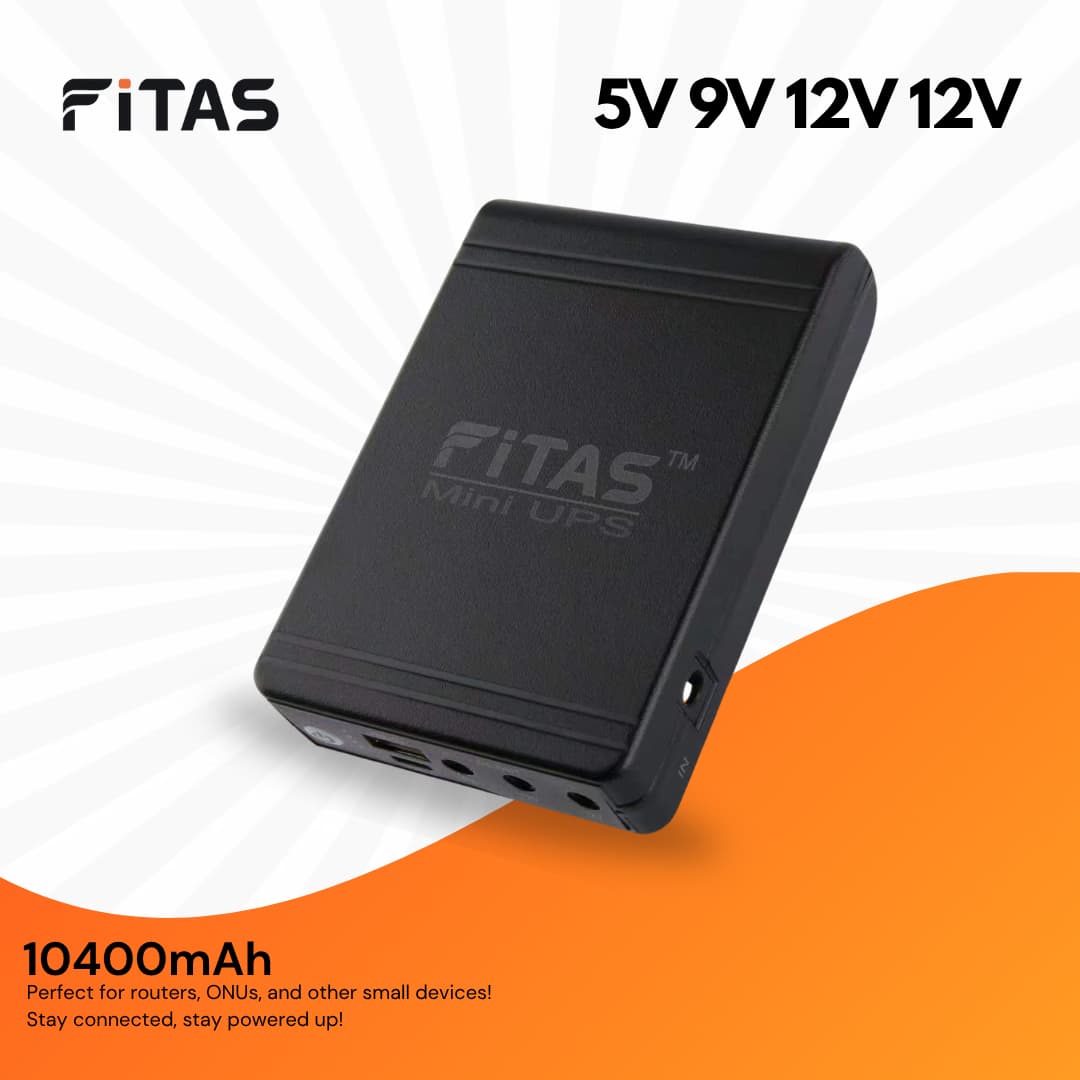 FiTAS TM95 DC Mini UPS 5V 9V 12V 12V With TYPE-C Fast Charging