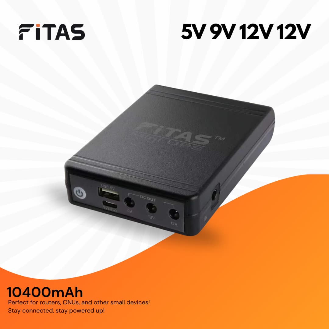 FiTAS TM95 DC Mini UPS 5V 9V 12V 12V With TYPE-C Fast Charging