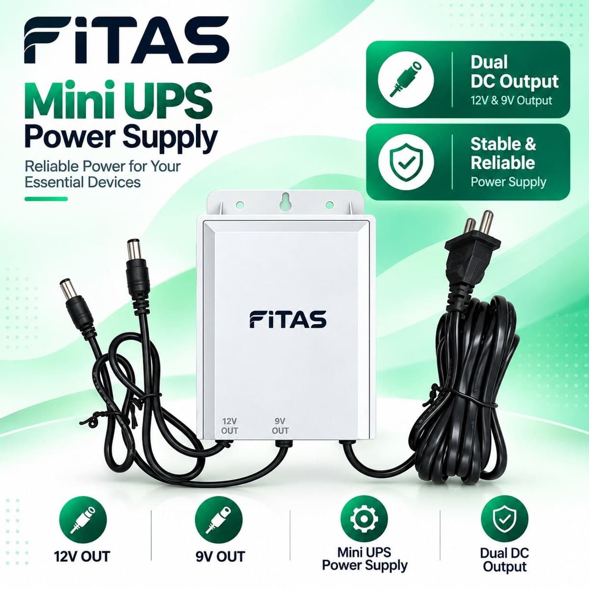 FiTAS TM36 DC Mini UPS 9V 12V Output