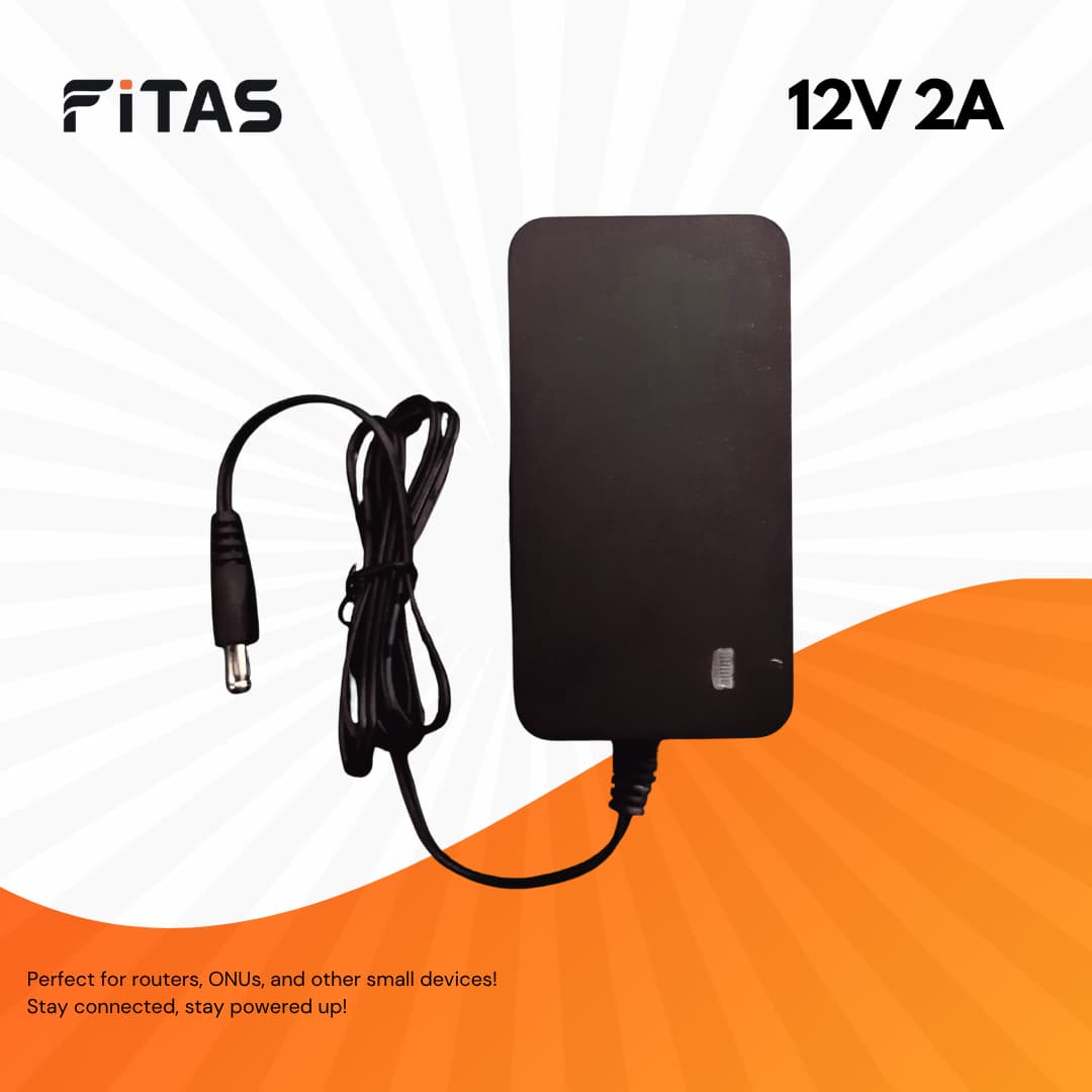 FiTAS Power Adapter 12V 2A For Mini UPS, Router, CC Camera