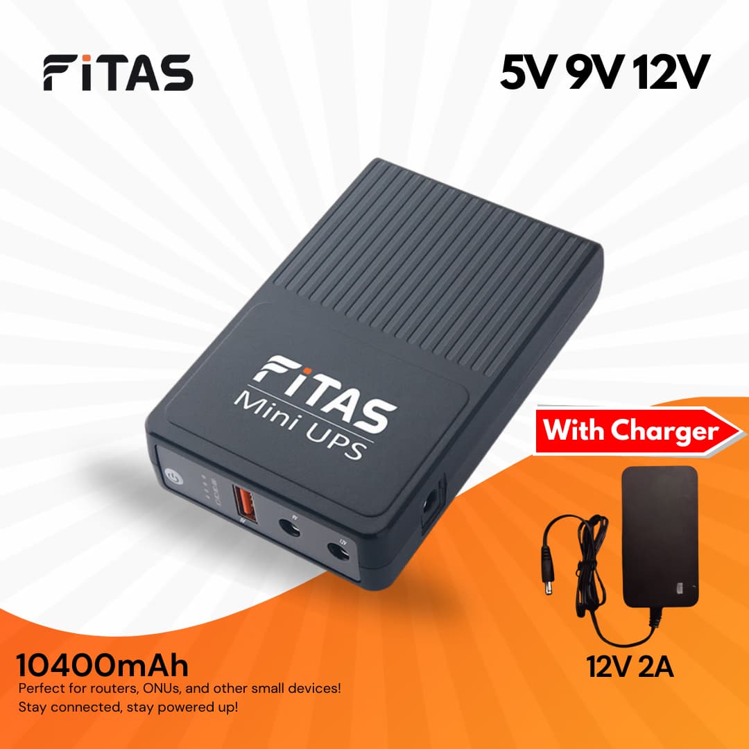 FiTAS TM55 DC Mini UPS 5V 9V 12V Output With Charger
