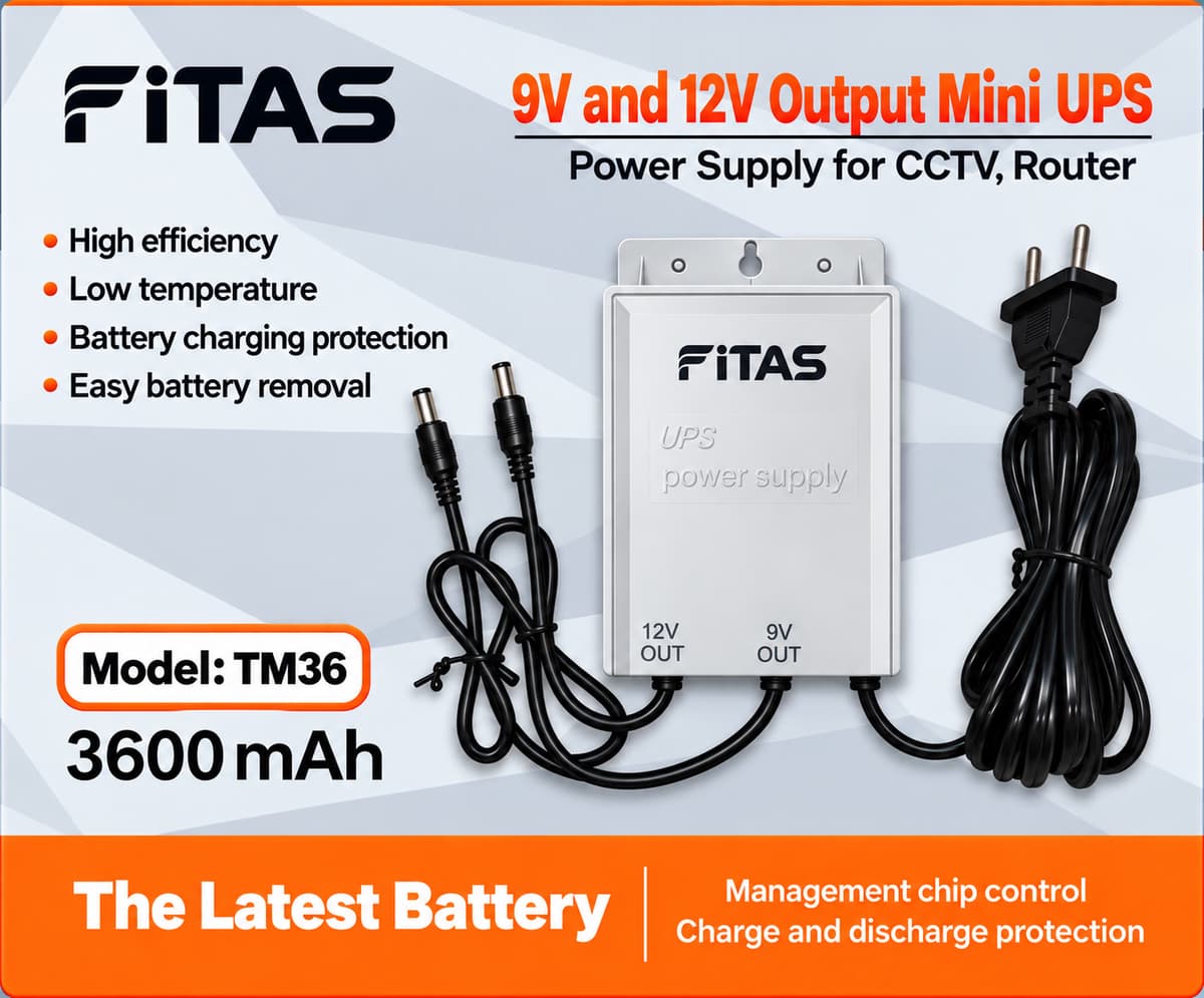 FiTAS TM36 DC Mini UPS 9V 12V Output